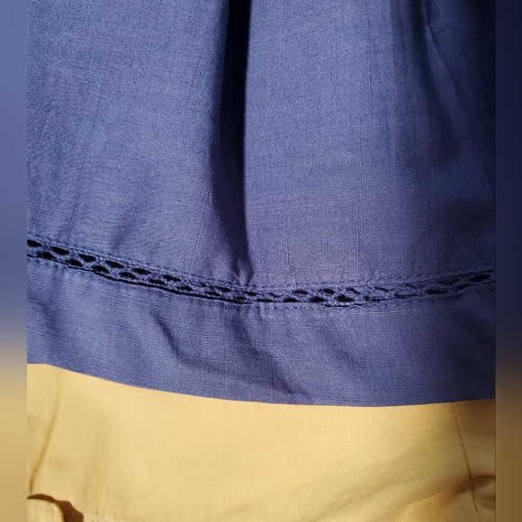 Girls Boho 2 piece mustard yellow shorts, navy sleeveless blouse set Sz 4T - Picture 5 of 9